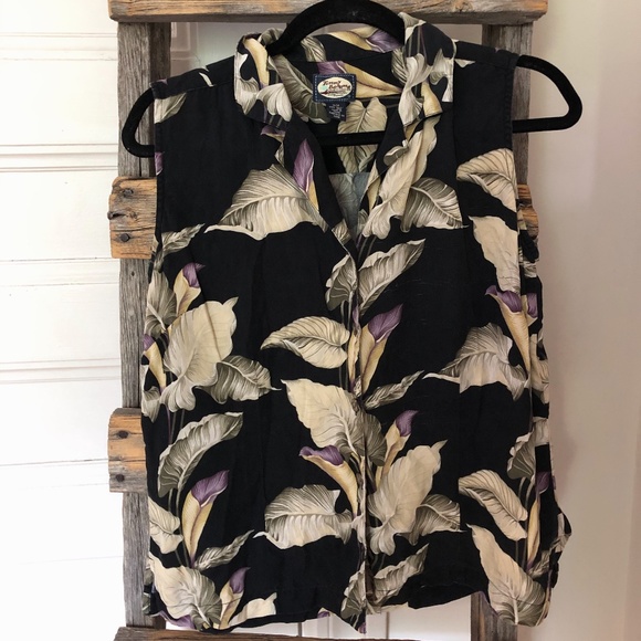 VINTAGE TOMMY BAHAMA Floral Silk Button-down - Picture 1 of 9